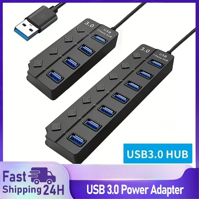Usb Hub 7 Port - 4/7-Port USB 3.0 Hub with LED