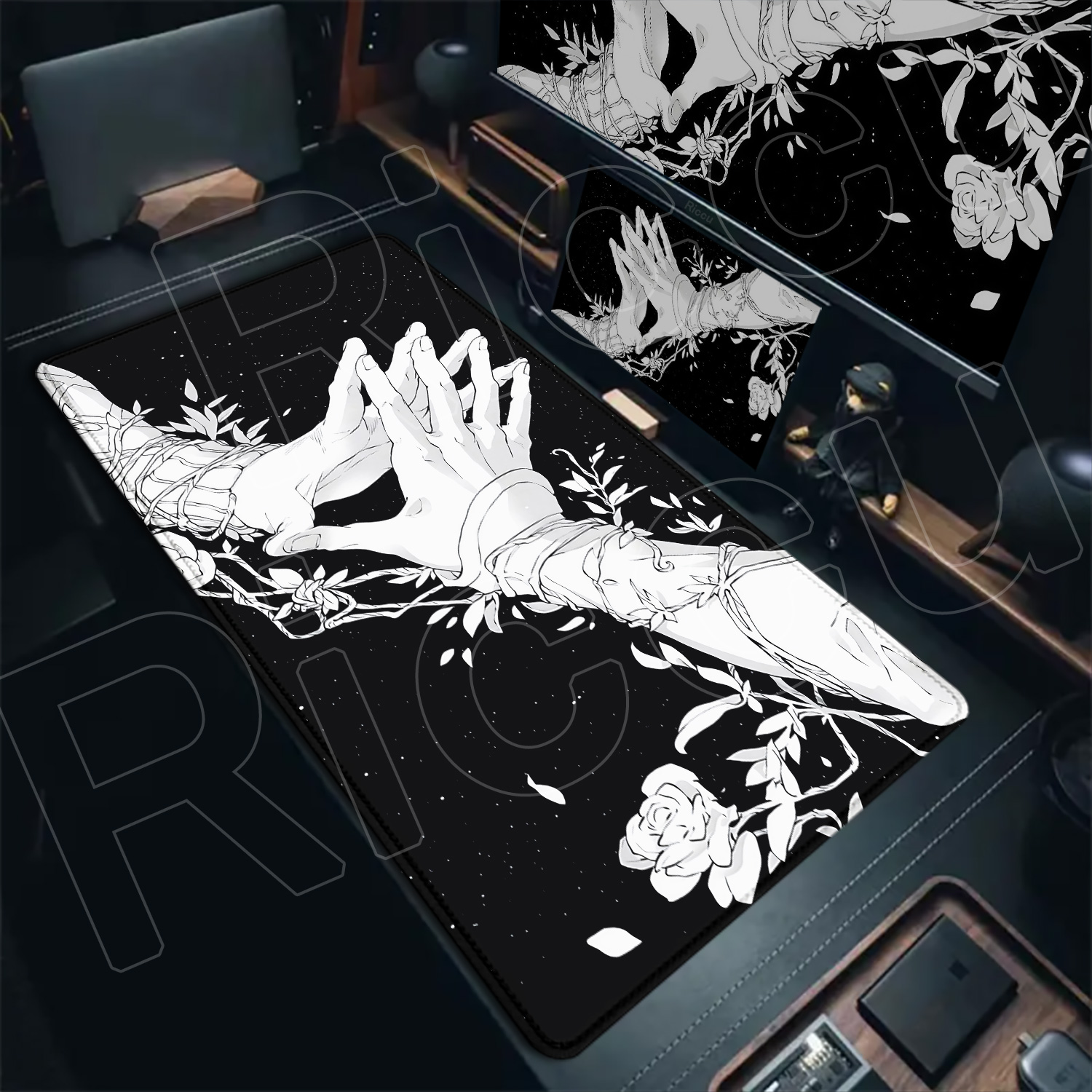 Tech Table Accessories - HD Large Black White XXL Gothic