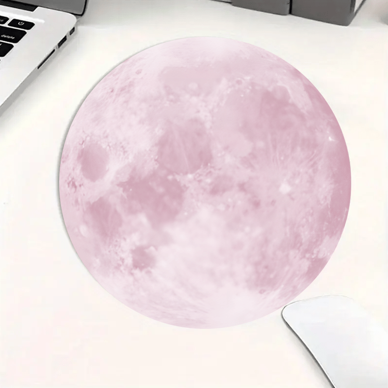 Tech Table Accessories - Moon pattern round Mouse Pad Non-Slip
