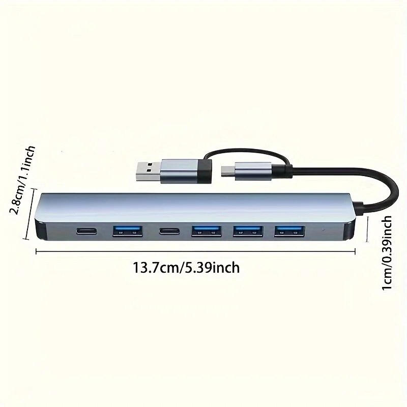 7 Ports USB 3.0 Type C Hub 7 i - Usb Hub 7 Port ulasan dan harga