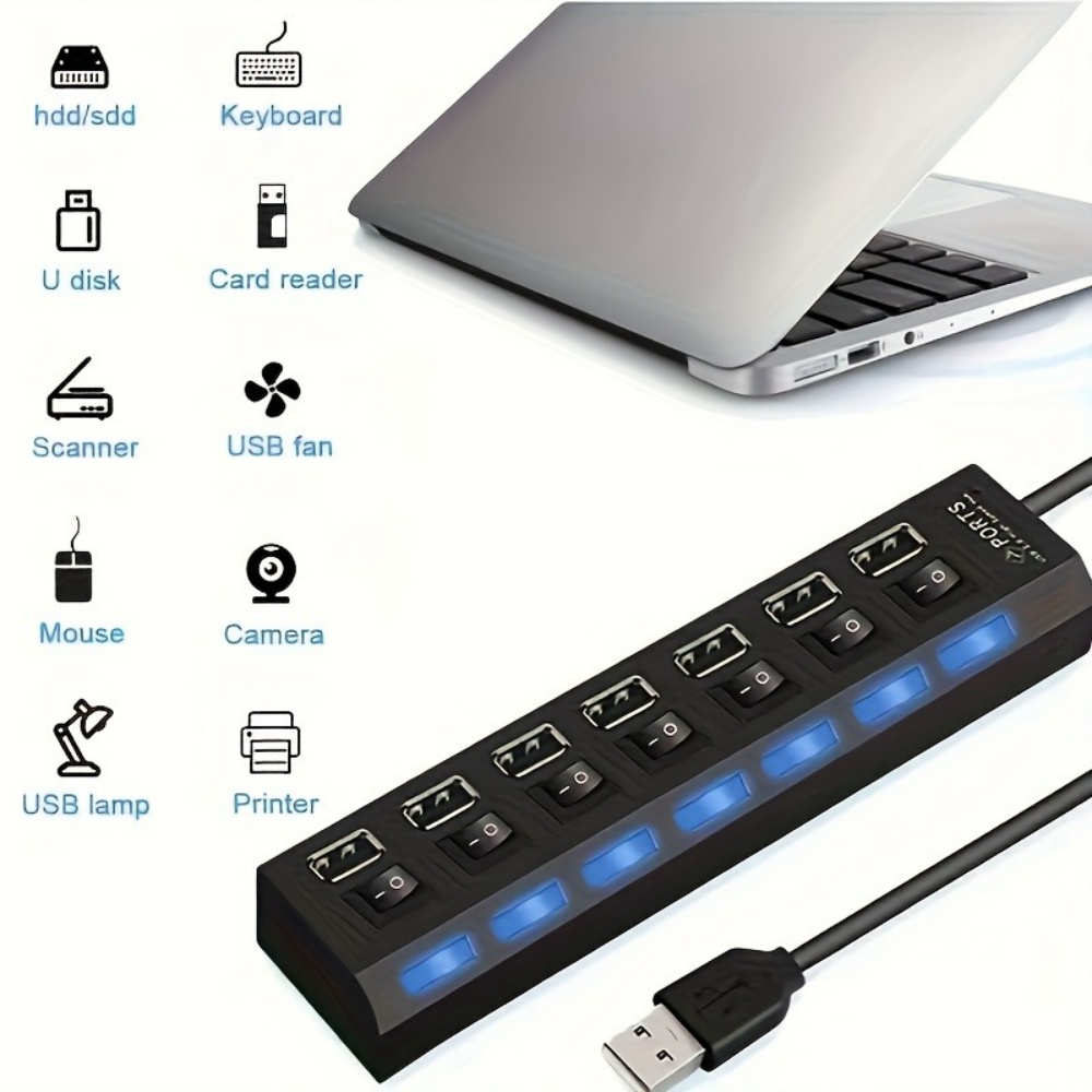 USB 3.0 Hub 4 7 Port Multi USB - Usb Hub 7 Port ulasan dan harga