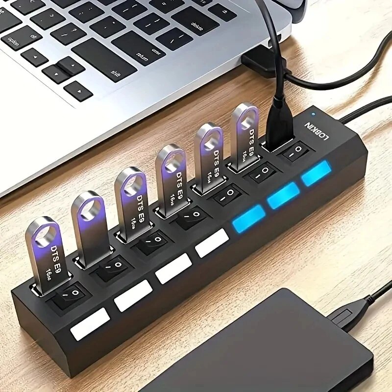 High Speed 4/7 Ports USB HUB 2 - Usb Hub 7 Port ulasan dan harga