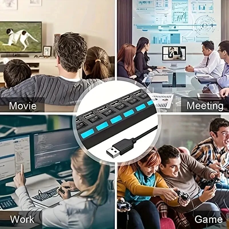 High Speed 4/7 Ports USB HUB 2 - Usb Hub 7 Port ulasan dan harga
