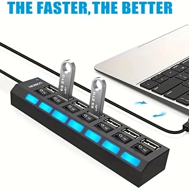 High Speed 4/7 Ports USB HUB 2 - Usb Hub 7 Port ulasan dan harga
