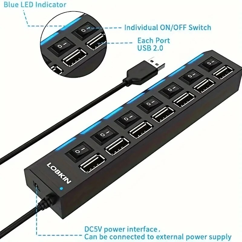 High Speed 4/7 Ports USB HUB 2 - Usb Hub 7 Port ulasan dan harga