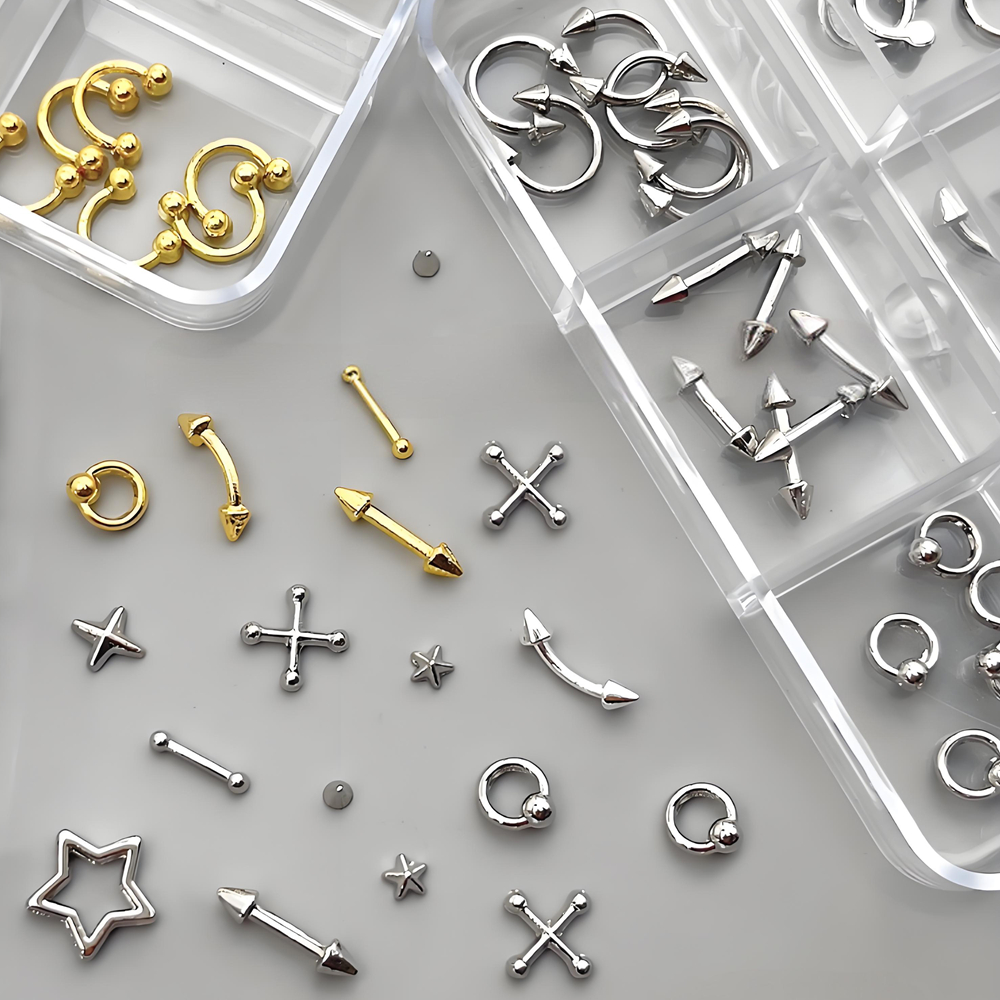 40PCS Punk Style Nail Accessor - Tech Accessories Box ulasan dan harga