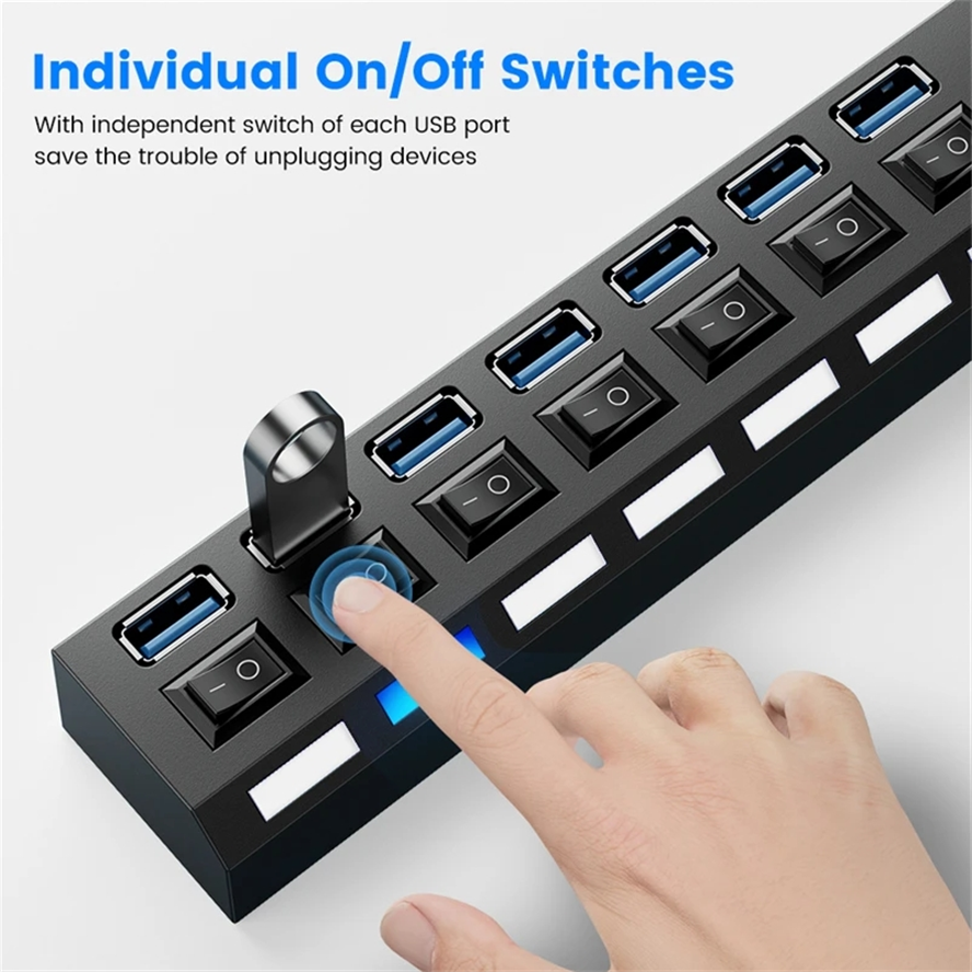 USB HUB USB Switch Hub 3.0 Ada - Usb Hub 7 Port ulasan dan harga