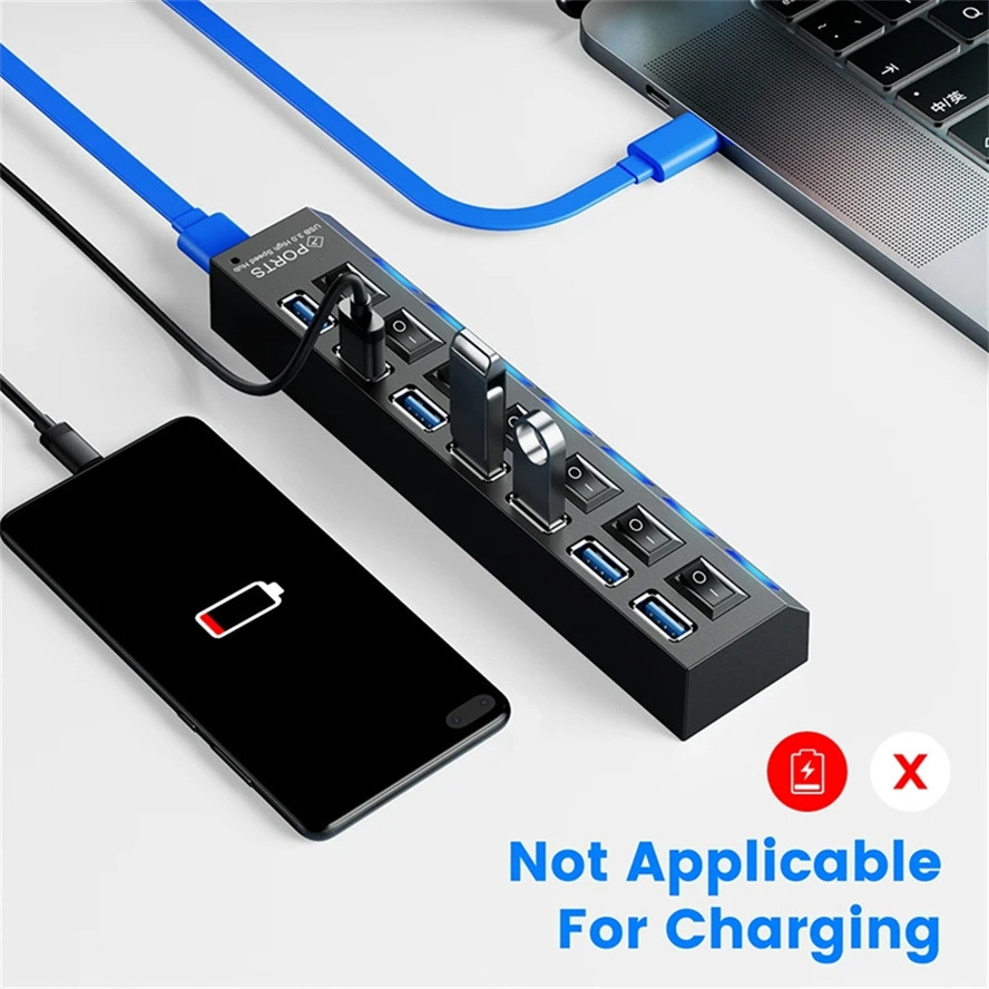 USB HUB USB Switch Hub 3.0 Ada - Usb Hub 7 Port ulasan dan harga