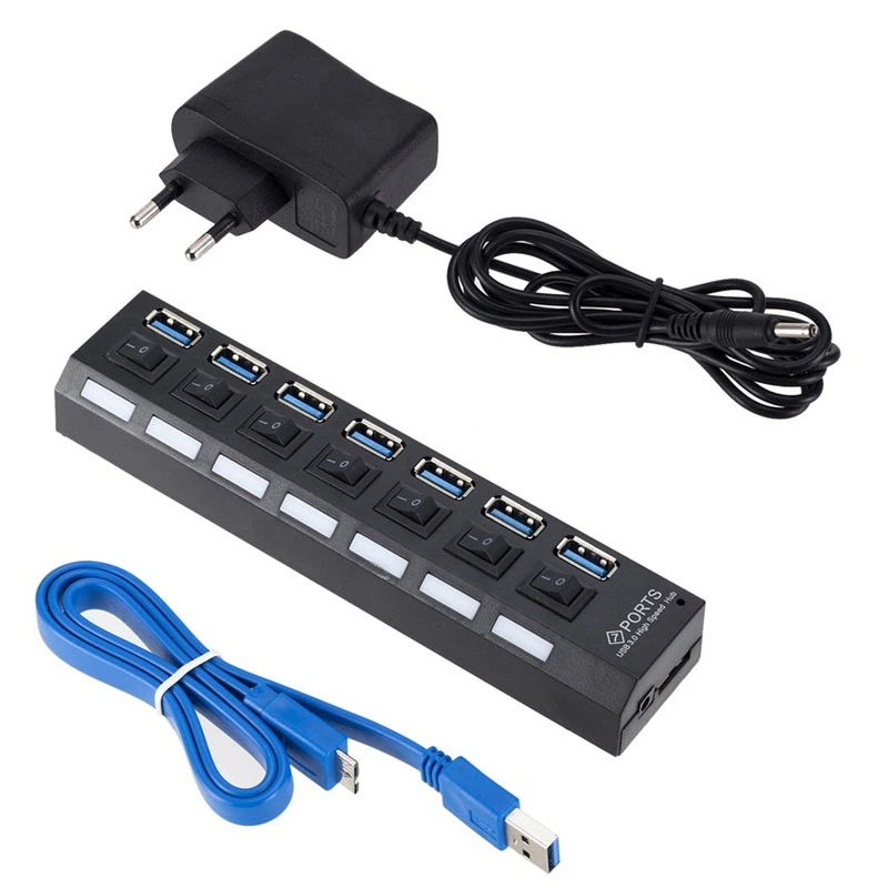 GRWIBEOU USB 3.0 Hub USB Hub 3 - Usb Hub 7 Port ulasan dan harga