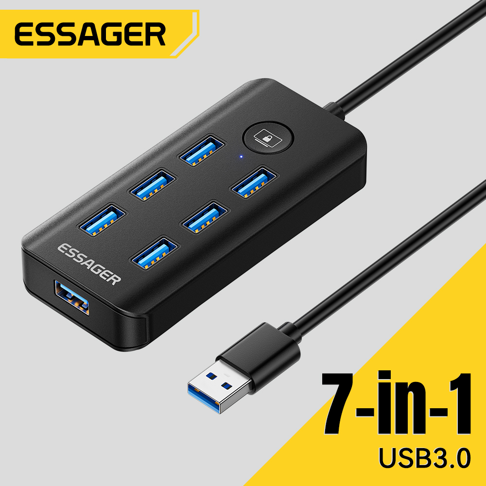 Essager 7-in-1 USB 3.0 Hub Mul - Usb Hub 7 Port ulasan dan harga