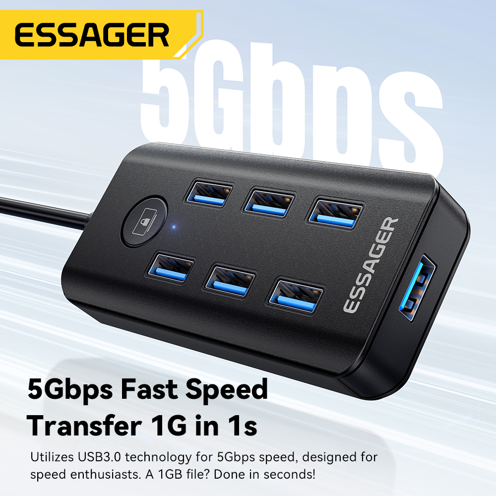 Essager 7-in-1 USB 3.0 Hub Mul - Usb Hub 7 Port ulasan dan harga