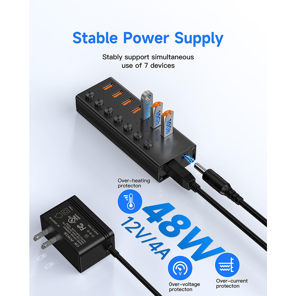 Forida USB 3.2 10Gbps USB HUB  - Usb Hub 7 Port ulasan dan harga