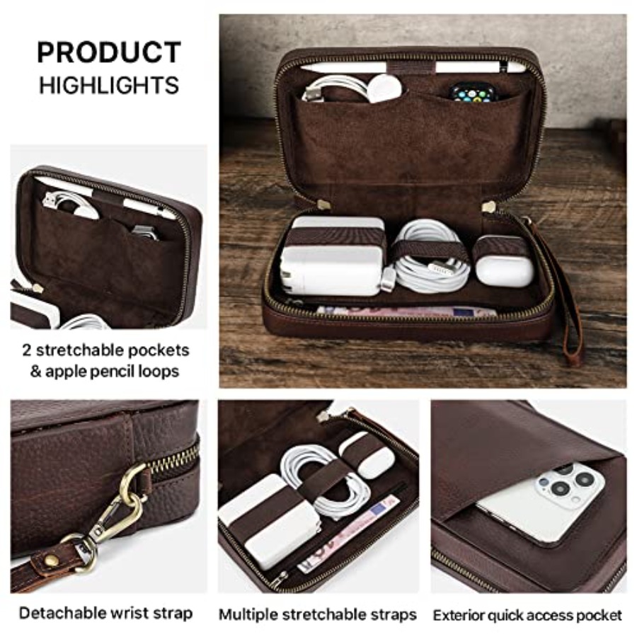 Full Grain Leather Electronic  - Tech Accessories Box ulasan dan harga