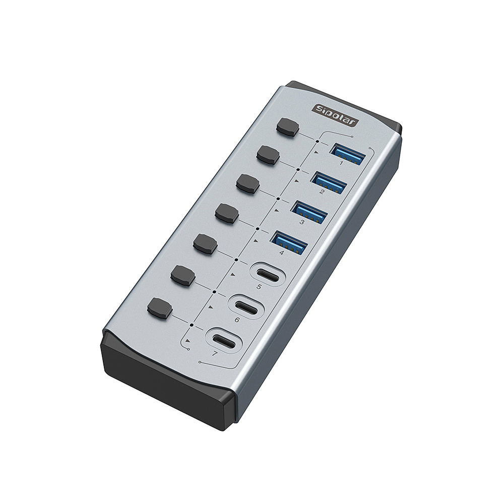 Sipolar USB Hub with BC1.2     - Usb Hub 7 Port ulasan dan harga