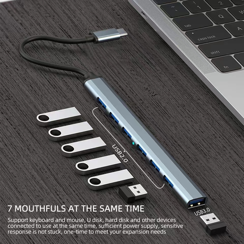 7 Ports USB 3.0 Type C HUB Exp - Usb Hub 7 Port ulasan dan harga