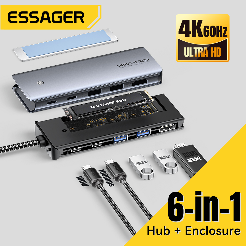 Essager USB C Hub With M.2 SSD - Usb Hub 7 Port ulasan dan harga