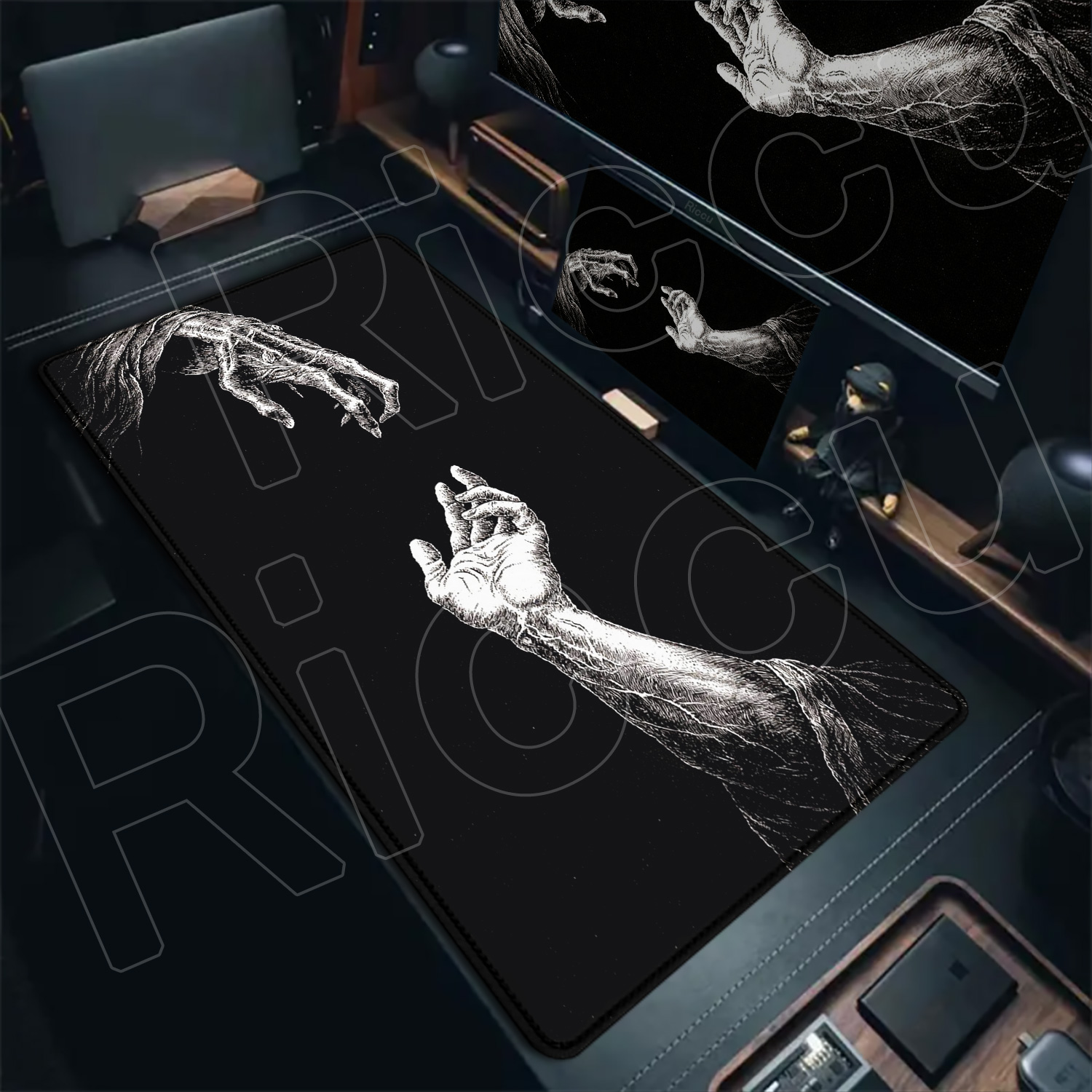 HD Large Black White XXL Gothi - Tech Table Accessories ulasan dan harga