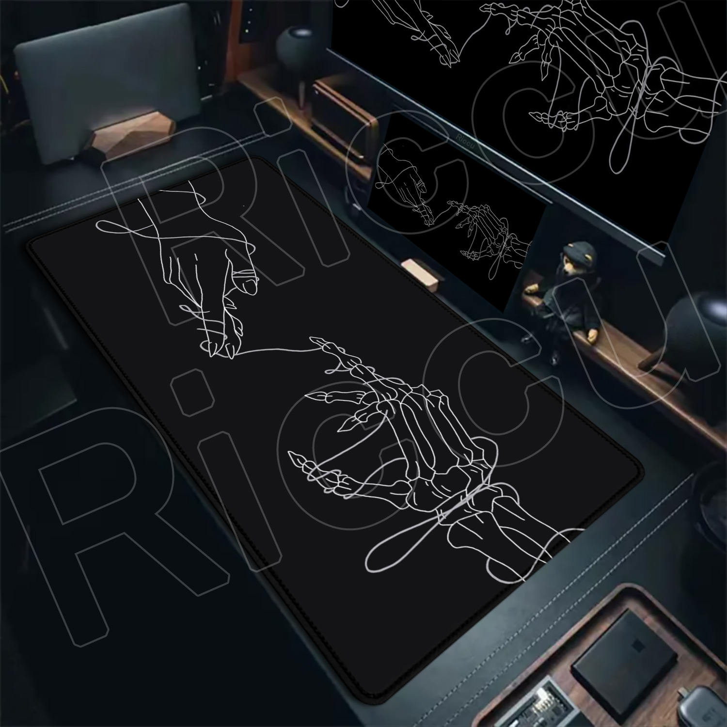 HD Large Black White XXL Gothi - Tech Table Accessories ulasan dan harga
