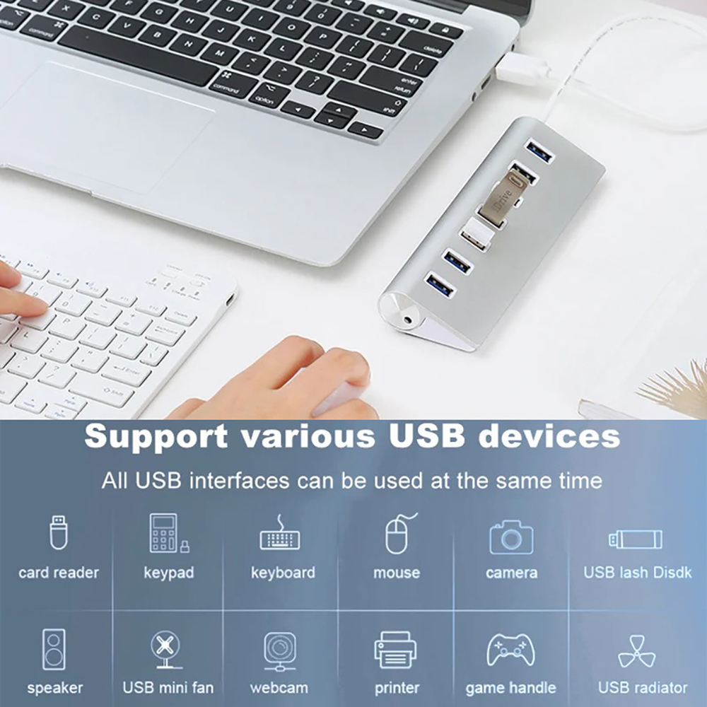 Aluminum Alloy USB 3.0 HUB 7 P - Usb Hub 7 Port ulasan dan harga