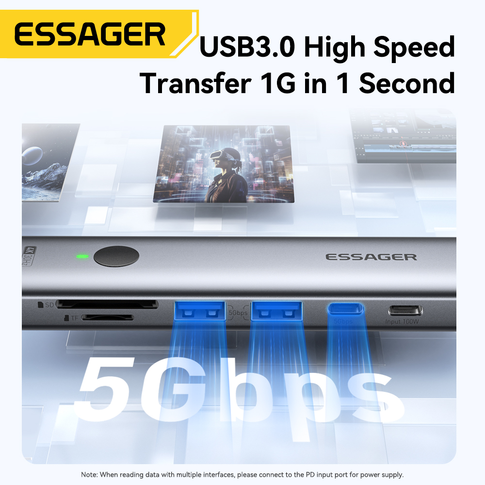 Essager USB C HUB 4K 7-in-1 Ty - Usb Hub 7 Port ulasan dan harga