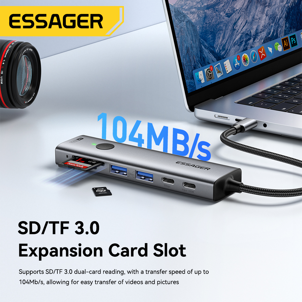 Essager USB C HUB 4K 7-in-1 Ty - Usb Hub 7 Port ulasan dan harga
