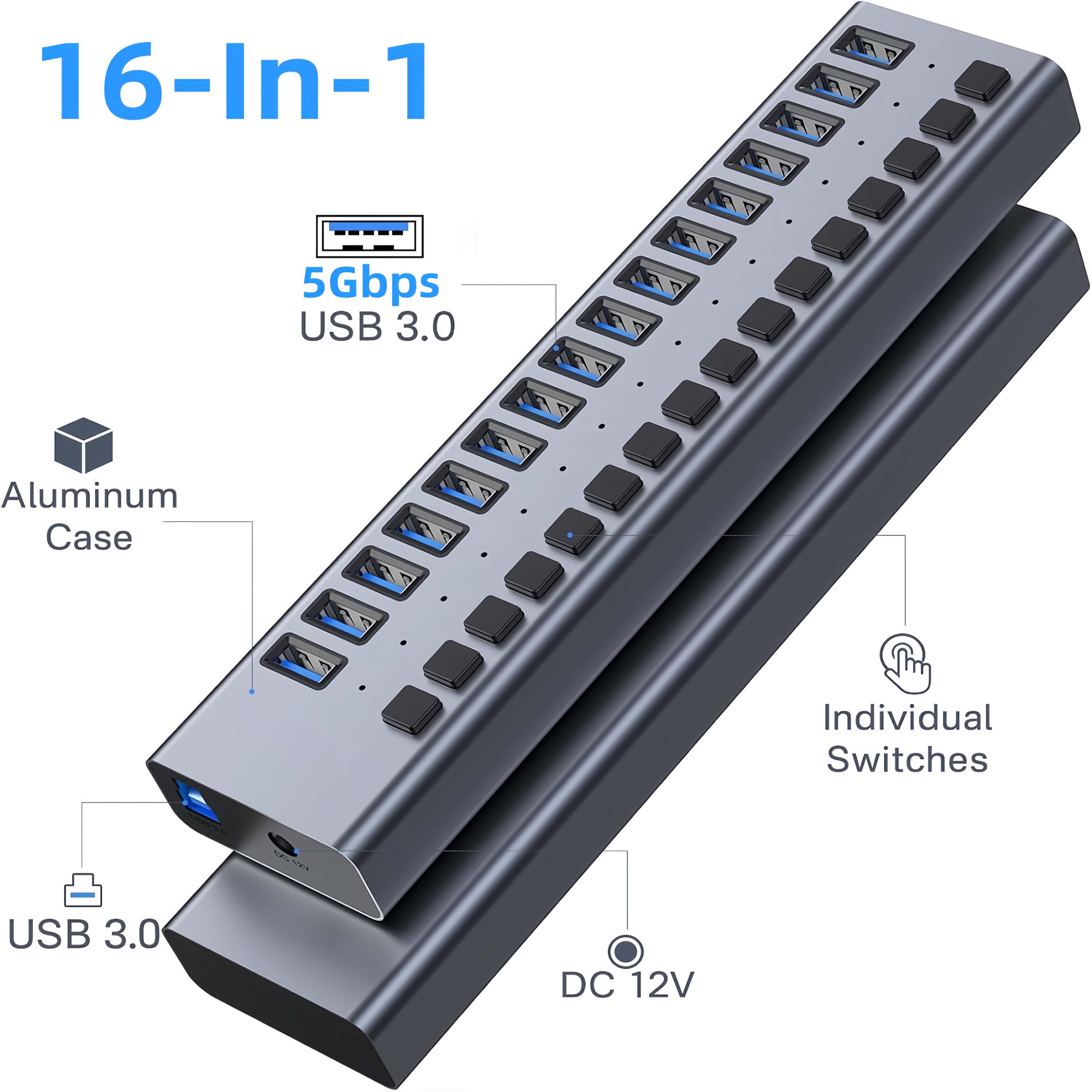 USB Hub 3.0 High Speed Multipo - Usb Hub 7 Port ulasan dan harga