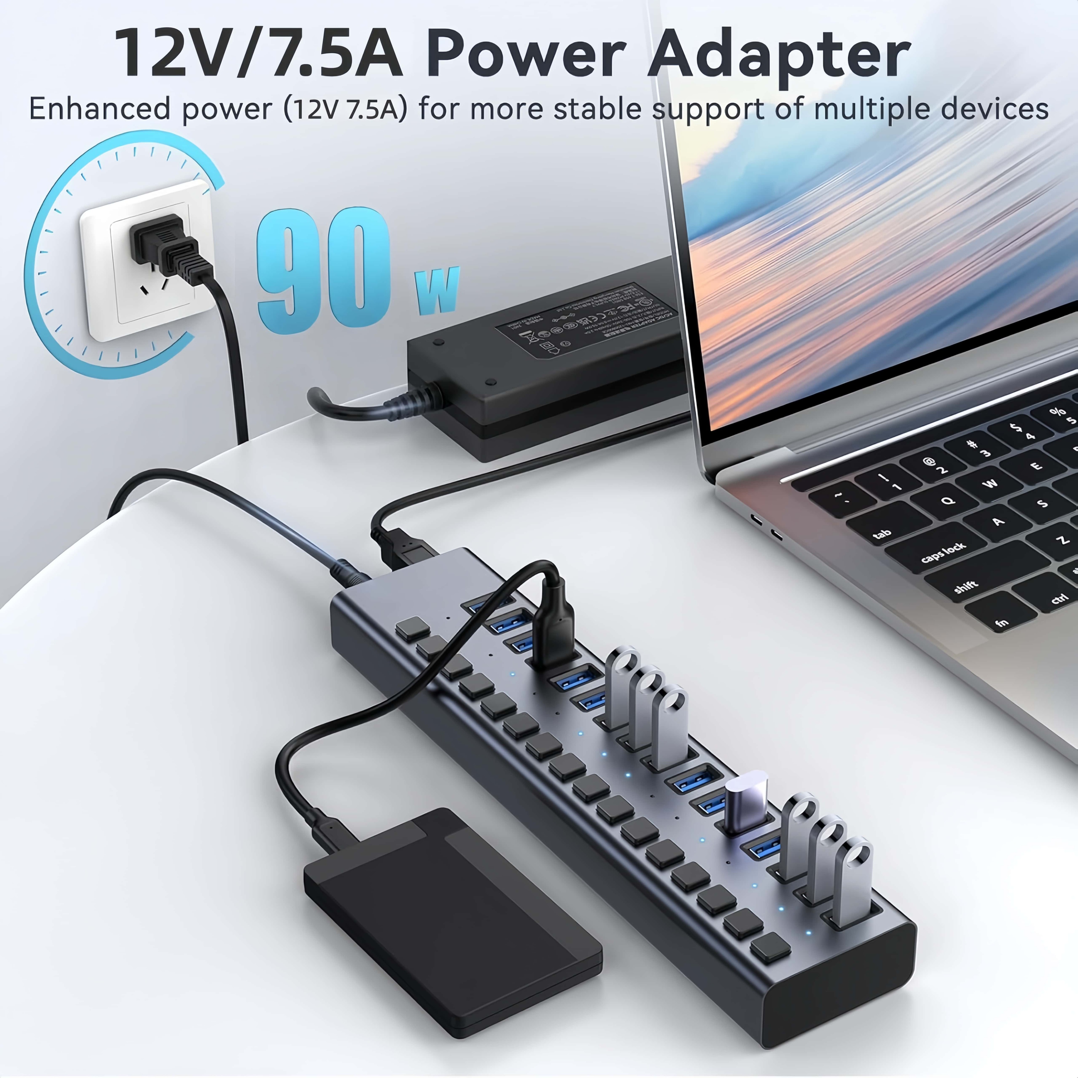 USB Hub 3.0 High Speed Multipo - Usb Hub 7 Port ulasan dan harga